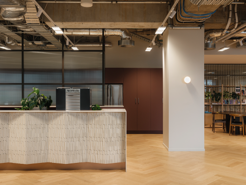 Avanti Finance Kitchen with Coffee machine and featured tiles