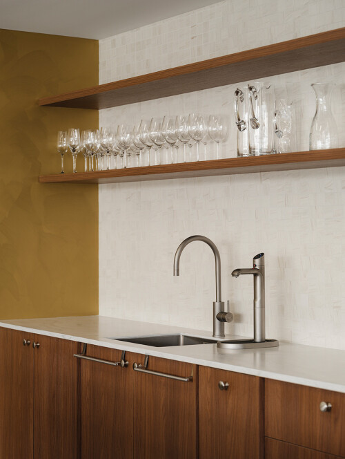 Sainsbury Logan & Williams kitchen detailing tiles and tapware